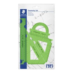 Staedtler Geometrist - 4 dele - 18 st i assorteret neon farver (pink, bl og grn)